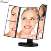 Ovonni Vanity Makeup Mirror 22 LED Lighted Touch Screen 1X/2X/3X/10X Magnification Foldable Adjustable Maquiagem LED Mirror