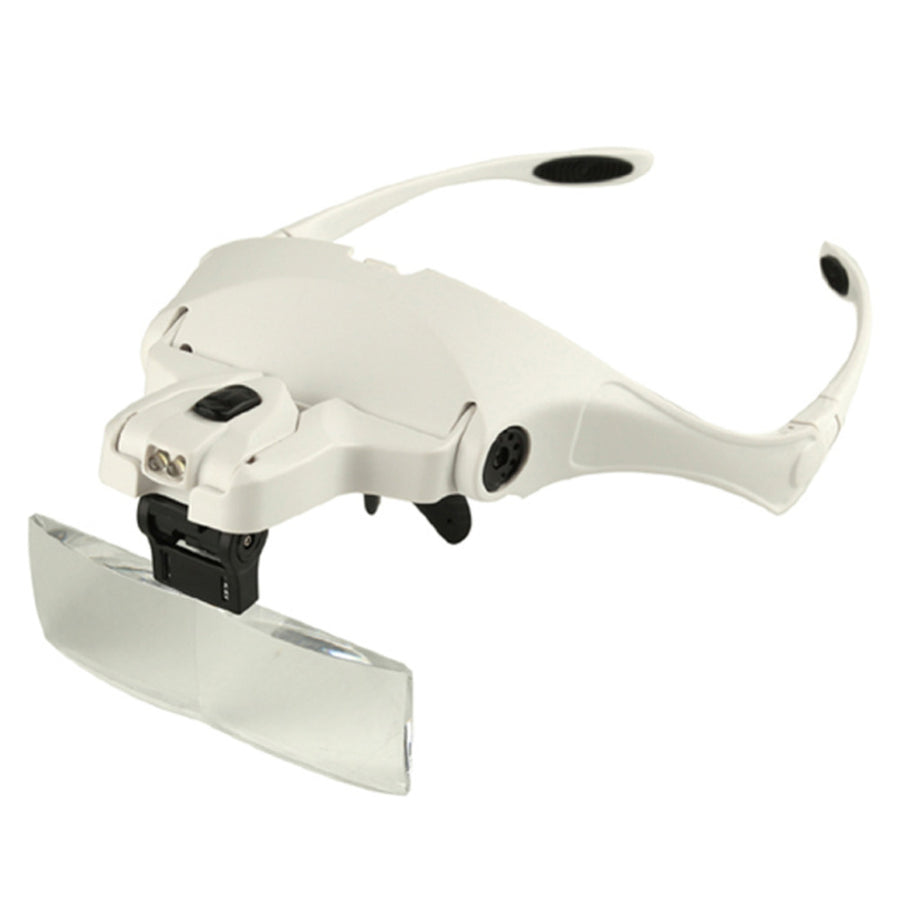 1.0X 1.5X 2.0X 2.5X 3.5X Adjustable 5 Lens Loupe Headband Magnifier Magnifying Glass with 2 LED Lights Lamp Jewelry Repair Tools
