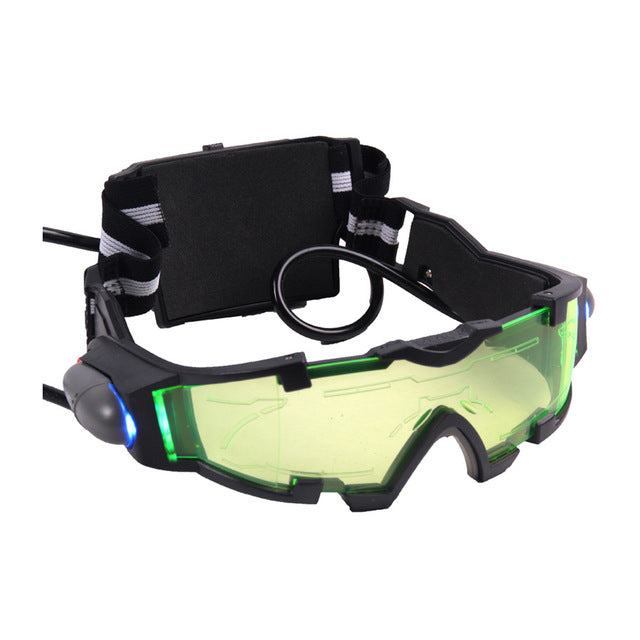 Cool Green Night Vision Goggles Adjustable Sunglasses Elastic Band Glasses for Night Activities