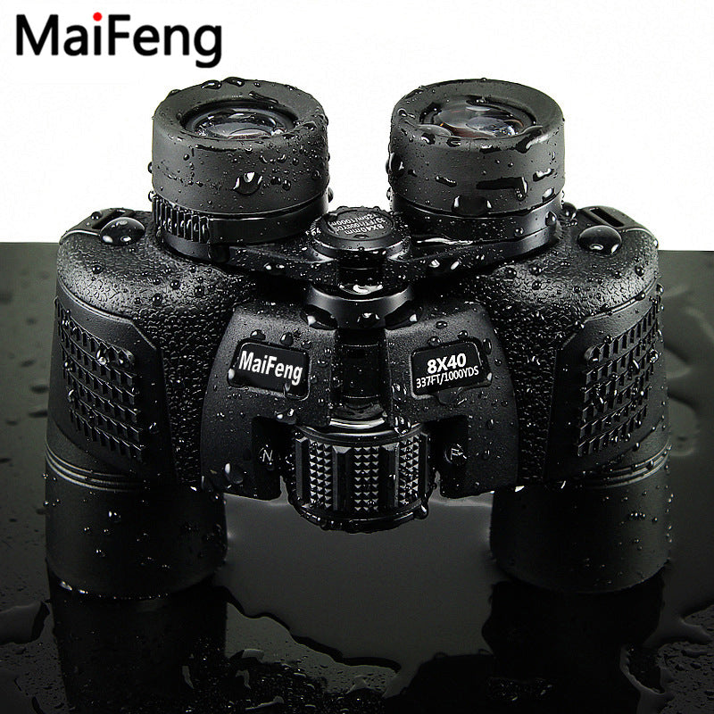 MaiFeng binoculars 8X40 Professional Hunting Telescope Zoom High Quality Big Clear Vision No Infrared Waterproof Binocular Black