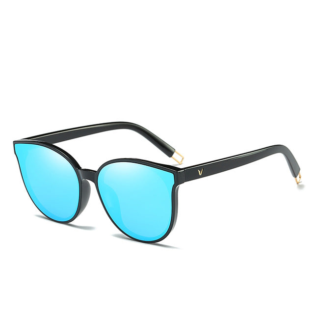 2018 Fashion Women Colour Luxury Flat Top Cat Eye Sunglasses Elegant oculos de sol men Twin Beam oversized Sun glasses  UV400