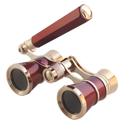 AOMEKIE 3X25 Opera Glasses Binoculars Metal Body with Chain/Handle Optical Lens Theater Telescope Retro Design Women Girls Gift