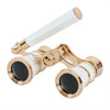 AOMEKIE 3X25 Opera Glasses Binoculars Metal Body with Chain/Handle Optical Lens Theater Telescope Retro Design Women Girls Gift