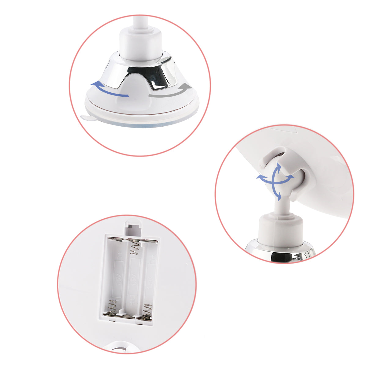 RUIMIO 7X Magnifying MIrrors Cosmetic Makeup Mirror With Power Locking Suction Cup Bright Diffused Light 360 Degree Rotating
