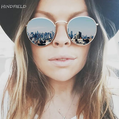 Hindfield Black Hot Rays Round Sunglasses Women Brand Designer Sun Glasses for Men 2017 Mirror UV400 Oculos De Sol Masculino