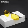YOOSKE Alloy UV400 Men's Driver Night Vision Goggles Sunglasses Driving Male Driving Sun Glasses For Men Anti-glare