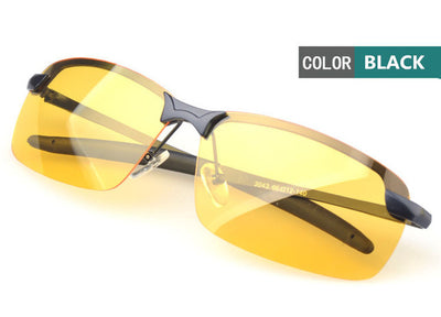 YOOSKE Alloy UV400 Men's Driver Night Vision Goggles Sunglasses Driving Male Driving Sun Glasses For Men Anti-glare