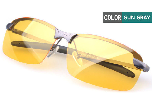 YOOSKE Alloy UV400 Men's Driver Night Vision Goggles Sunglasses Driving Male Driving Sun Glasses For Men Anti-glare