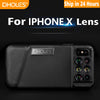 New For iPhone X Dual Camera Lens 6 in 1 Fisheye Wide Angle Macro Lens For iPhone X 10 Telescope Zoom Lenses +Case