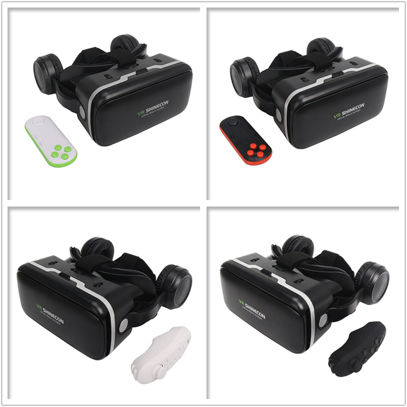 VR Headset Shinecon 6.0 Pro Stereo Virtual Reality Smartphone 3D Glasses Google BOX VR Headset with Controller for Android