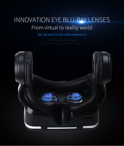 VR Headset Shinecon 6.0 Pro Stereo Virtual Reality Smartphone 3D Glasses Google BOX VR Headset with Controller for Android