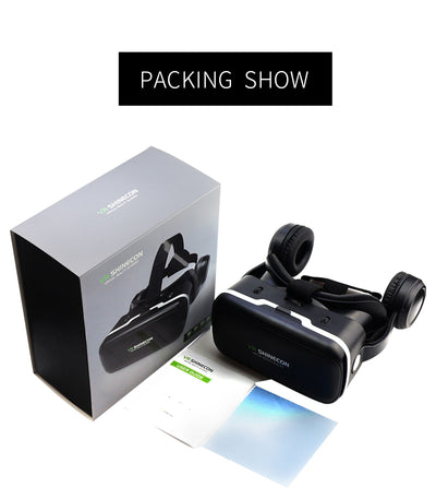 VR Headset Shinecon 6.0 Pro Stereo Virtual Reality Smartphone 3D Glasses Google BOX VR Headset with Controller for Android