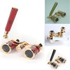 Gold 3X golden luxury lady opera glasses opera binoculars gift theater binoculars with handle DO016
