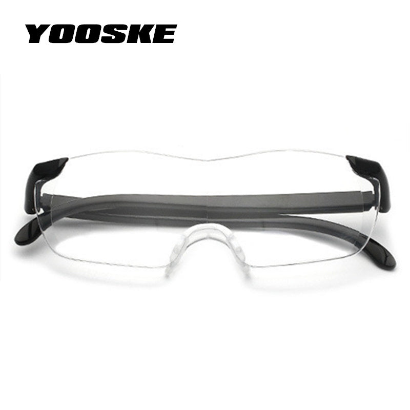 YOOSKE Big Vision 250% Reading Glasses Men Women Frameless magnifying 1.6 times +250 Degrees Magnifies Glasses Presbyopic