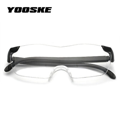 YOOSKE Big Vision 250% Reading Glasses Men Women Frameless magnifying 1.6 times +250 Degrees Magnifies Glasses Presbyopic