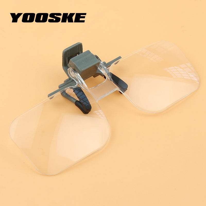 YOOSKE Magnifier 2X Times Clip On Clear Magnifying Glasses HD Lens Precise Eyeglasses Jewellery Appraisal Watch Repair