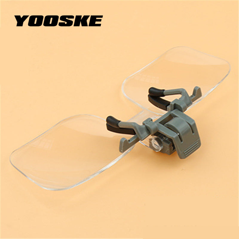 YOOSKE Magnifier 2X Times Clip On Clear Magnifying Glasses HD Lens Precise Eyeglasses Jewellery Appraisal Watch Repair