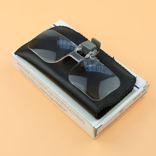 YOOSKE Magnifier 2X Times Clip On Clear Magnifying Glasses HD Lens Precise Eyeglasses Jewellery Appraisal Watch Repair