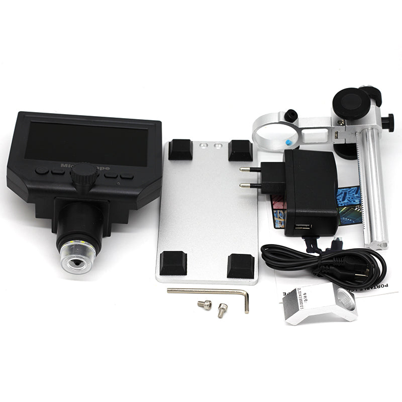 1-600x 3.6MP USB Digital Electronic Microscope Portable 8 LED VGA Microscope With 4.3" HD OLED Screen For Pcb Motherboard Repair