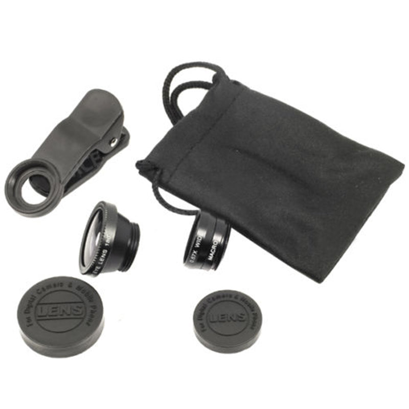 JETTING Fish eye 3 in 1 mobile phone chip lenses fisheye wide angle macro camera for iphone 6 5s/5 And All Other Smart Phones