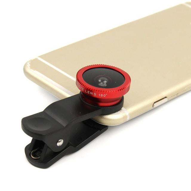 JETTING Fish eye 3 in 1 mobile phone chip lenses fisheye wide angle macro camera for iphone 6 5s/5 And All Other Smart Phones