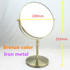 SpringQuan 8 inch metal makeup mirror Bronze color  round double side Cosmetic mirror 3 x zoom Desktop bedroom use
