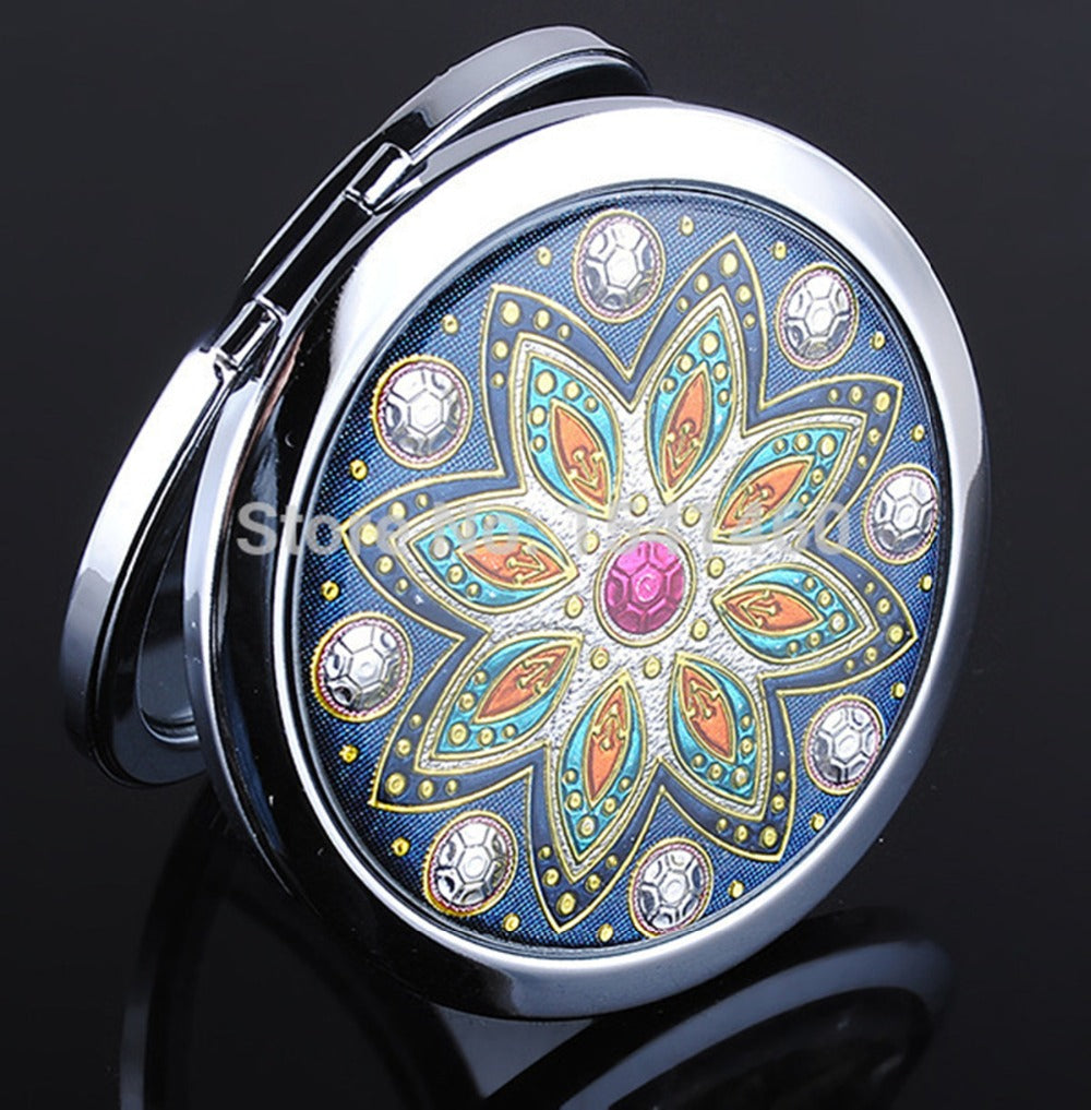 Women Fashion Mini Mirror Makeup,Portable Pocket Cosmetic Mirrors with double faced Wholesale