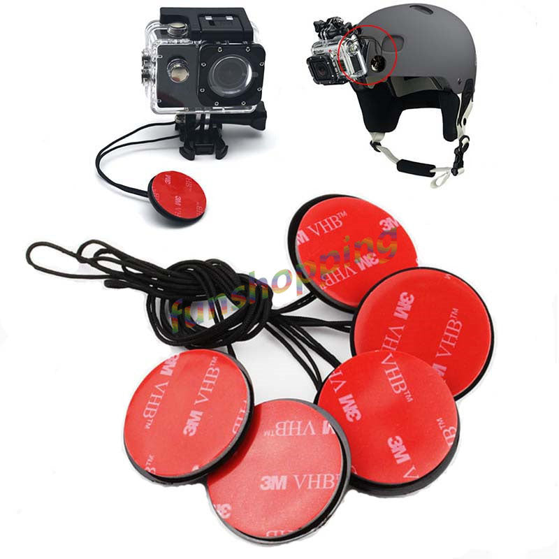 5pcs/lot Safety Insurance Tether Straps With Sticker Mounting Kit For GoPro Go Pro HD Hero 4 3+ 3 2 1 SJ4000 Xiaomi Yi Camera